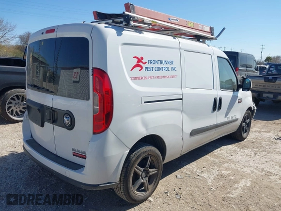 2017 Ram ProMaster City Cargo Van Tradesman SLT with VIN ZFBERFBB7H6D87755, listed as a IAAI auction lot 41678300 with 182,587 mi miles. Bid and sale history available at carsss.com. Image 4.