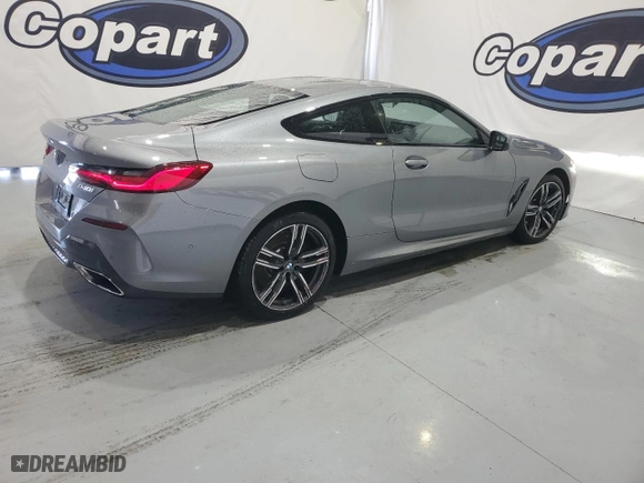 2025 BMW 8 Series 840i with VIN WBAAE4C01SCS11313, listed as a Copart auction lot 73431104 with 4,605 mi miles and Clean Title. Bid and sale history available at carsss.com. Image 3.