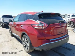 2015 Nissan Murano SL with VIN 5N1AZ2MG6FN229352, listed as a IAAI auction lot 41861129 with 136,242 mi miles. Bid and sale history available at carsss.com. Image 3.