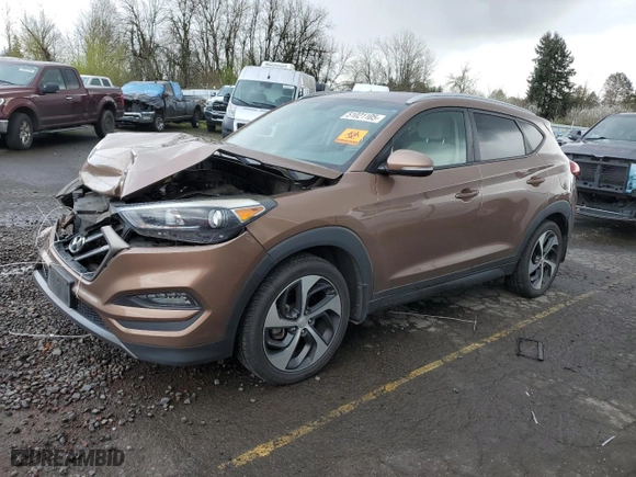 2016 Hyundai Tucson Eco with VIN KM8J3CA28GU160381, listed as a Copart auction lot 51021105 with 131,610 mi miles and Salvage Title. Bid and sale history available at carsss.com. Image 1.