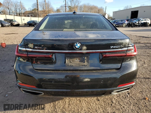 2020 BMW 7 Series 740i xDrive with VIN WBA7T4C04LCD18344, listed as a Copart auction lot 82823384 with Not provided miles and Salvage title. Bid and sale history available at DreamBid. Image 6.