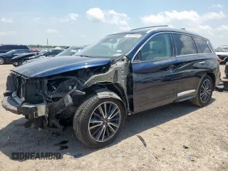 2019 Infiniti QX60 Pure z VIN 5N1DL0MN6KC550721, wystawiony jako Copart lot #56936985 z przebiegiem 63 027 mil mil oraz Szkoda całkowita • Salvage title. Historia ofert i sprzedaży dostępna na DreamBid. Obrazek 1.