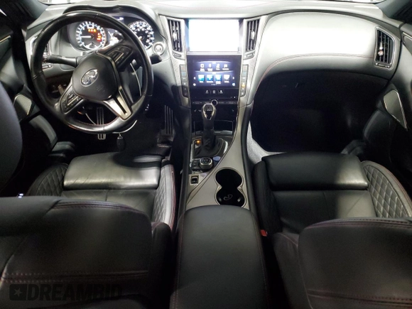 2018 Infiniti Q50 RED SPORT 400 with VIN JN1FV7ARXJM480935, listed as a Copart auction lot 49582535 with 64,431 mi miles and Salvage Title. Bid and sale history available at carsss.com. Image 8.