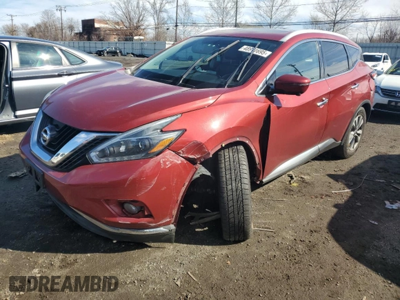 2018 Nissan Murano SL with VIN 5N1AZ2MH5JN130488, listed as a Copart auction lot 48911695 with 133,871 mi miles and Salvage Title. Bid and sale history available at DreamBid. Image 1.