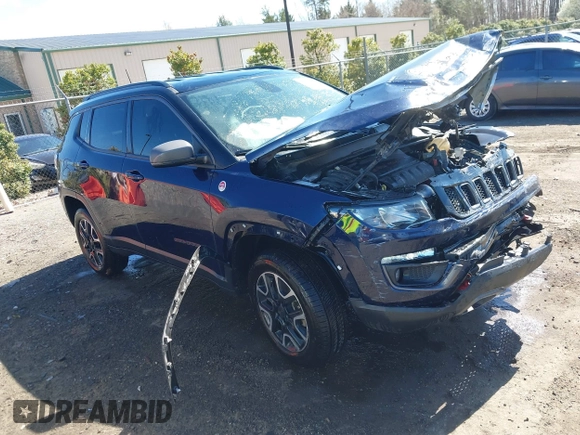 2020 Jeep Compass Trailhawk with VIN 3C4NJDDB1LT106549, listed as a IAAI auction lot 41885628 with 98,374 mi miles and . Bid and sale history available at DreamBid. Image 1.