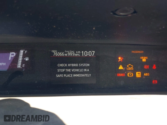 2016 Toyota Prius One with VIN JTDKDTB37G1129041, listed as a IAAI auction lot 41655107 with 76,066 mi miles and . Bid and sale history available at DreamBid. Image 7.