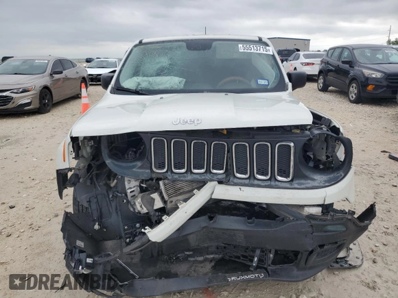 2017 Jeep Renegade Sport with VIN ZACCJAAB4HPF44975, listed as a Copart auction lot 55513715 with 92,913 mi miles and Salvage Title. Bid and sale history available at DreamBid. Image 5.