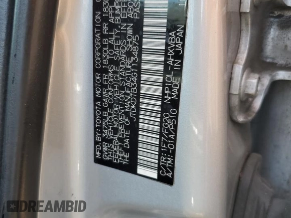 2016 Toyota Prius One with VIN JTDKDTB34G1134875, listed as a Copart auction lot 52996375 with 190,993 mi miles and Salvage Title. Bid and sale history available at carsss.com. Image 12.