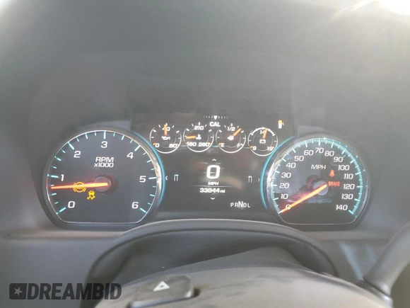 2019 GMC Yukon Denali with VIN 1GKS2CKJ7KR212228, listed as a Copart auction lot 46099615 with 33,844 mi miles and Salvage Title. Bid and sale history available at carsss.com. Image 9.