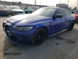 2021 BMW M4 Competition with VIN WBS33AZ06MCG74702, listed as a Copart auction lot 82348274 with 43,578 mi miles and Salvage Title. Bid and sale history available at carsss.com. Image 1.