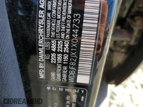 2001 Mercedes-Benz E-Class AWD with VIN WDBJF82JX1X044733, listed as a Copart auction lot 74825034 with 153,046 mi miles and Salvage Title. Bid and sale history available at carsss.com. Image 13.