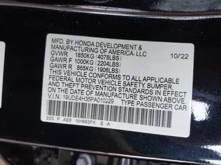 2023 Acura Integra w/A-Spec Package with VIN 19UDE4H35PA010229, listed as a IAAI auction lot 42043434 with 36,843 mi miles and . Bid and sale history available at DreamBid. Image 9.