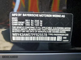 2023 BMW i4 eDrive35 with VIN WBY43AW07PFR25578, listed as a Copart auction lot 67667383 with 78 mi miles. Bid and sale history available at carsss.com. Image 12.
