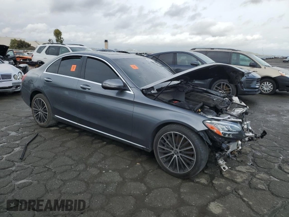 2020 Mercedes-Benz C 300 with VIN W1KWF8DB5LR599664, listed as a Copart auction lot 44946155 with 71,311 mi miles and Salvage Title. Bid and sale history available at DreamBid. Image 4.
