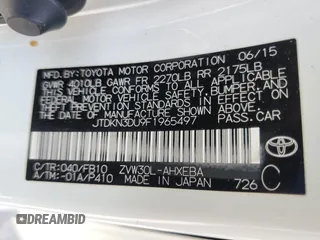 2015 Toyota Prius Four with VIN JTDKN3DU9F1965497, listed as a Copart auction lot 62554965 with 70,181 mi miles and Salvage title. Bid and sale history available at DreamBid. Image 12.