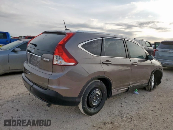 2013 Honda CR-V EX-L z VIN 5J6RM4H79DL064833, wystawiony jako Copart lot #57947905 z przebiegiem 105 768 mil mil oraz Szkody całkowita. Historia ofert i sprzedaży dostępna na DreamBid. Obrazek 3.