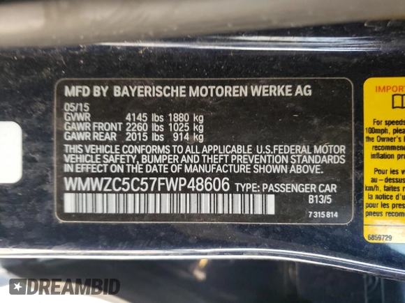 2015 MINI Countryman S with VIN WMWZC5C57FWP48606, listed as a Copart auction lot 47212255 with 104,922 mi miles and Salvage Title. Bid and sale history available at DreamBid. Image 12.