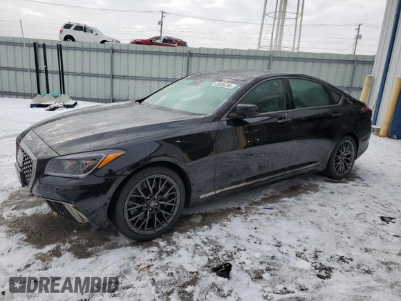 2018 Genesis G80 3.3T Sport with VIN KMHGN4JB5JU222384, listed as a Copart auction lot 42036785 with 38,516 mi miles and Salvage Title. Bid and sale history available at carsss.com. Image 1.