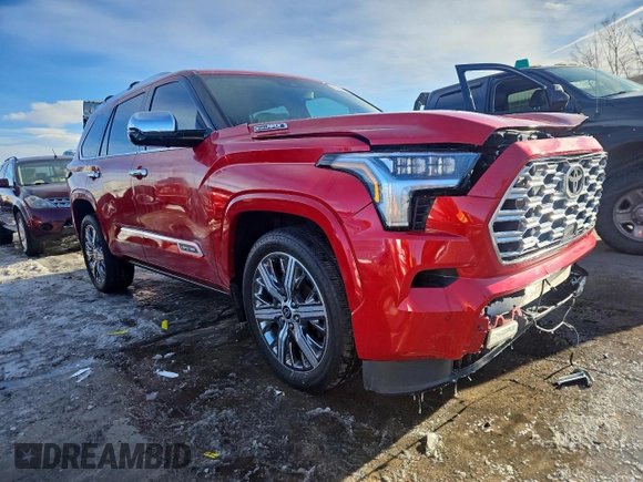 2023 Toyota Sequoia SR5 with VIN 7SVAAABA1PX019290, listed as a Copart auction lot 42162895 with 29,184 mi miles and Salvage Title. Bid and sale history available at carsss.com. Image 4.