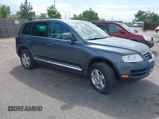 2004 Volkswagen Touareg with VIN WVGBC67L24D006587, listed as a IAAI auction lot 42575755 with 174,045 mi miles and . Bid and sale history available at DreamBid. Image 1.