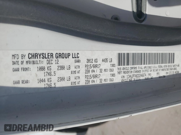 2013 Jeep Patriot Latitude with VIN 1C4NJPFA6DD246674, listed as a Copart auction lot 53935965 with 143,839 mi miles and Clean Title. Bid and sale history available at carsss.com. Image 13.