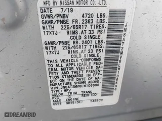 2020 Nissan Rogue SV with VIN JN8AT2MV6LW106696, listed as a IAAI auction lot 41612771 with 51,155 mi miles. Bid and sale history available at carsss.com. Image 9.
