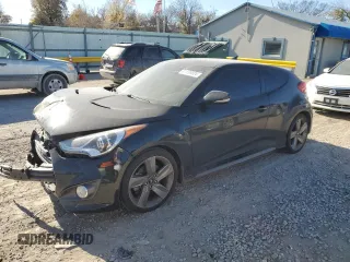 2015 Hyundai Veloster Turbo with VIN KMHTC6AE7FU221285, listed as a Copart auction lot 81598924 with 93,153 mi miles and Salvage title. Bid and sale history available at DreamBid. Image 1.