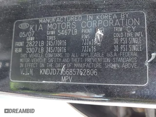 2008 Kia Sorento LX with VIN KNDJD735685762806, listed as a IAAI auction lot 41893864 with 423,437 mi miles. Bid and sale history available at carsss.com. Image 9.