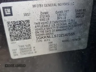 2018 GMC Acadia SLE with VIN 1GKKNLLS7JZ147555, listed as a Copart auction lot 89395885 with 141,875 mi miles and Salvage Title. Bid and sale history available at DreamBid. Image 13.