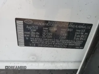 2023 Hyundai Santa Fe Limited z VIN 5NMS4DAL1PH615292, wystawiony jako Copart lot #85105624 z przebiegiem 16 036 mil mil oraz Szkoda całkowita • Salvage title. Historia ofert i sprzedaży dostępna na DreamBid. Obrazek 12.