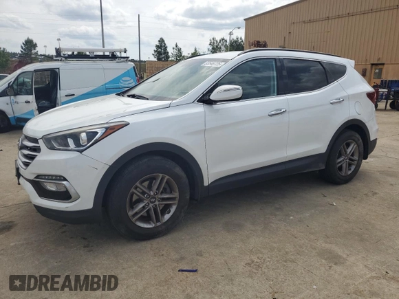 2018 Hyundai Santa Fe 2.4L z VIN 5NMZUDLB9JH095157, wystawiony jako Copart lot #53546725 z przebiegiem 128 840 mil mil oraz Szkoda całkowita • Salvage title. Historia ofert i sprzedaży dostępna na DreamBid. Obrazek 1.