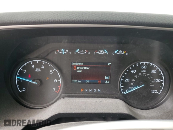 2023 Ford F-150 XL with VIN 1FTEX1CP1PKE97073, listed as a Copart auction lot 47849235 with 73,577 mi miles and Salvage title. Bid and sale history available at DreamBid. Image 9.