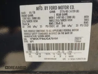 2018 Ford Explorer Limited z VIN 1FM5K7F84JGA70191, wystawiony jako IAAI lot #42665507 z przebiegiem 121 586 mil mil oraz . Historia ofert i sprzedaży dostępna na DreamBid. Obrazek 9.