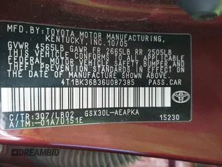 2006 Toyota Avalon XL with VIN 4T1BK36B36U087385, listed as a IAAI auction lot 41986866 with 128,594 mi miles. Bid and sale history available at carsss.com. Image 9.