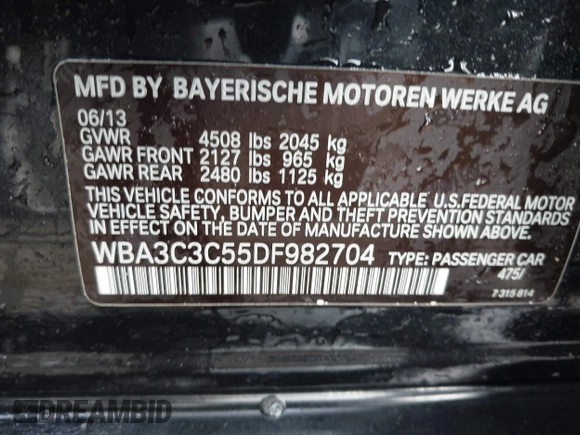2013 BMW 3 Series 320i xDrive с VIN WBA3C3C55DF982704, выставлен на аукционе IAAI как лот 42129268 с пробегом 112 318 миль миль и . История ставок и продаж доступна на DreamBid. Изображение 9.