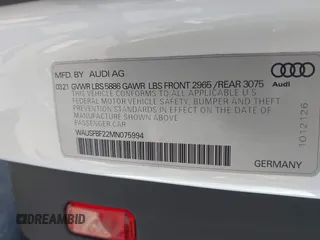 2021 Audi S7 Prestige z VIN WAUSFBF22MN075994, wystawiony jako IAAI lot #41903379 z przebiegiem Nie podano mil oraz . Historia ofert i sprzedaży dostępna na DreamBid. Obrazek 9.