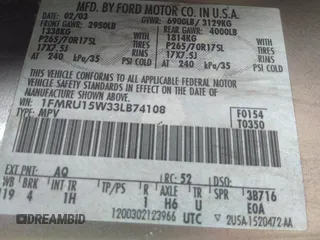 2003 Ford Expedition Special Service with VIN 1FMRU15W33LB74108, listed as a IAAI auction lot 42337025 with 315,691 mi miles and . Bid and sale history available at DreamBid. Image 9.
