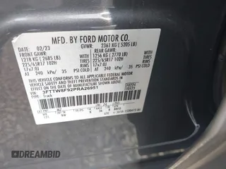 2023 Ford Maverick XL with VIN 3FTTW8F92PRA26951, listed as a IAAI auction lot 42024760 with 23,083 mi miles and . Bid and sale history available at DreamBid. Image 9.