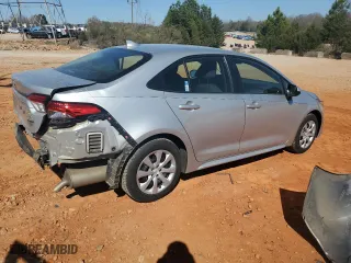 2021 Toyota Corolla LE with VIN JTDEPMAE2MJ153868, listed as a Copart auction lot 49850075 with 36,700 mi miles and Salvage Title. Bid and sale history available at carsss.com. Image 3.
