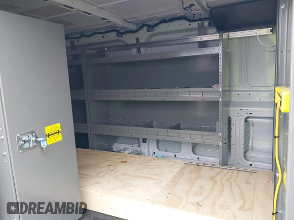 2024 Ford Transit Cargo with VIN 1FTBR1Y89RKA77093, listed as a IAAI auction lot 42556386 with 3,290 mi miles and . Bid and sale history available at DreamBid. Image 8.