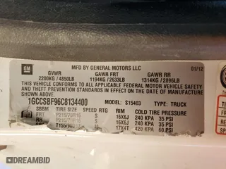 2012 Chevrolet Colorado Work Truck with VIN 1GCCSBF96C8134400, listed as a Copart auction lot 43464455 with 107,593 mi miles and Salvage Title. Bid and sale history available at carsss.com. Image 13.