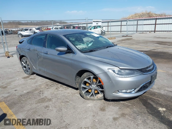 2015 Chrysler 200 C with VIN 1C3CCCCG0FN509701, listed as a IAAI auction lot 41873084 with Not Provided miles and . Bid and sale history available at carsss.com. Image 1.