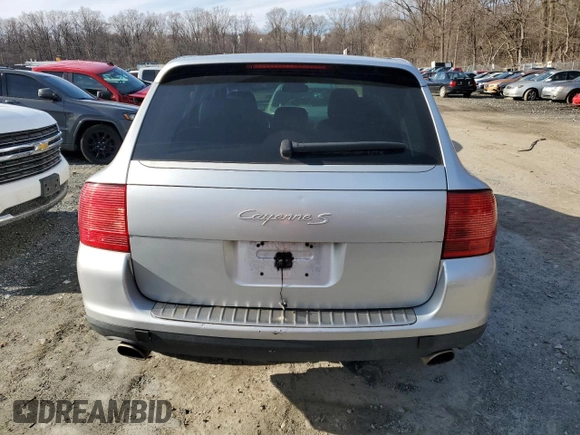 2004 Porsche Cayenne S with VIN WP1AB29P54LA76777, listed as a Copart auction lot 44341825 with 128,667 mi miles and Salvage Title. Bid and sale history available at carsss.com. Image 6.