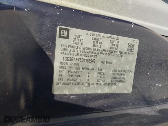 2013 Chevrolet Express Cargo с VIN 1GCSGAFX5D1155948, выставлен на аукционе IAAI как лот 42331446 с пробегом 99 368 миль миль и . История ставок и продаж доступна на DreamBid. Изображение 9.