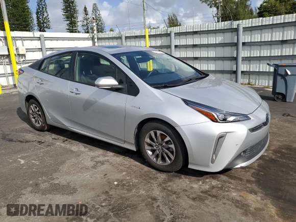 2022 Toyota Prius L Eco with VIN JTDKAMFU7N3155884, listed as a Copart auction lot 51472135 with 38,356 mi miles and Salvage Title. Bid and sale history available at carsss.com. Image 4.
