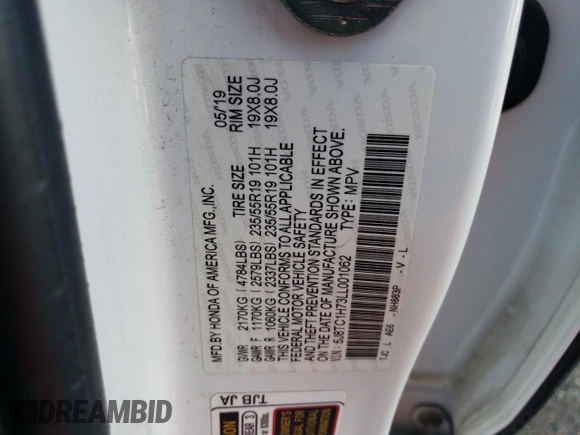 2020 Acura RDX w/Advance Pkg with VIN 5J8TC1H73LL001062, listed as a Copart auction lot 87315834 with 77,103 mi miles and Salvage Title. Bid and sale history available at carsss.com. Image 13.