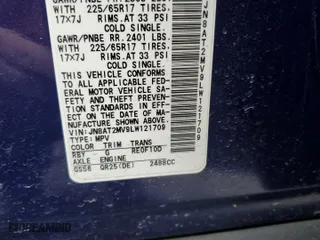 2020 Nissan Rogue SV with VIN JN8AT2MV9LW121709, listed as a Copart auction lot 52687575 with 90,519 mi miles and Salvage Title. Bid and sale history available at carsss.com. Image 14.