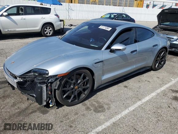 2022 Porsche Taycan GTS with VIN WP0AD2Y10NSA59887, listed as a Copart auction lot 51171094 with 9,406 mi miles and . Bid and sale history available at DreamBid. Image 1.