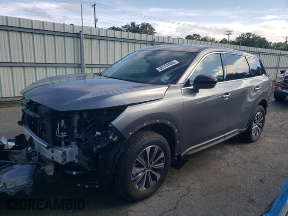 2025 Infiniti QX60 with VIN 5N1AL1ER4SC341441, listed as a Copart auction lot 56124485 with 5,975 mi miles and Salvage title. Bid and sale history available at DreamBid. Image 1.