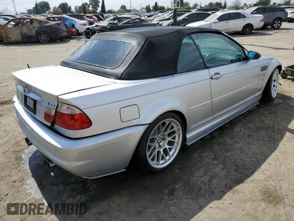 2003 BMW 3 Series M3 with VIN WBSBR934X3PK01085, listed as a Copart auction lot 52595545 with 147,248 mi miles and Salvage Title. Bid and sale history available at carsss.com. Image 3.